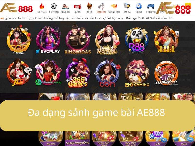 Đa dạng sảnh chơi và trò chơi Đa dạng sảnh chơi và trò chơi